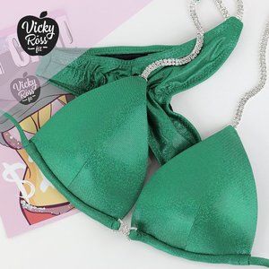Emerald Plain Competition Bodybuilding Posing Suit